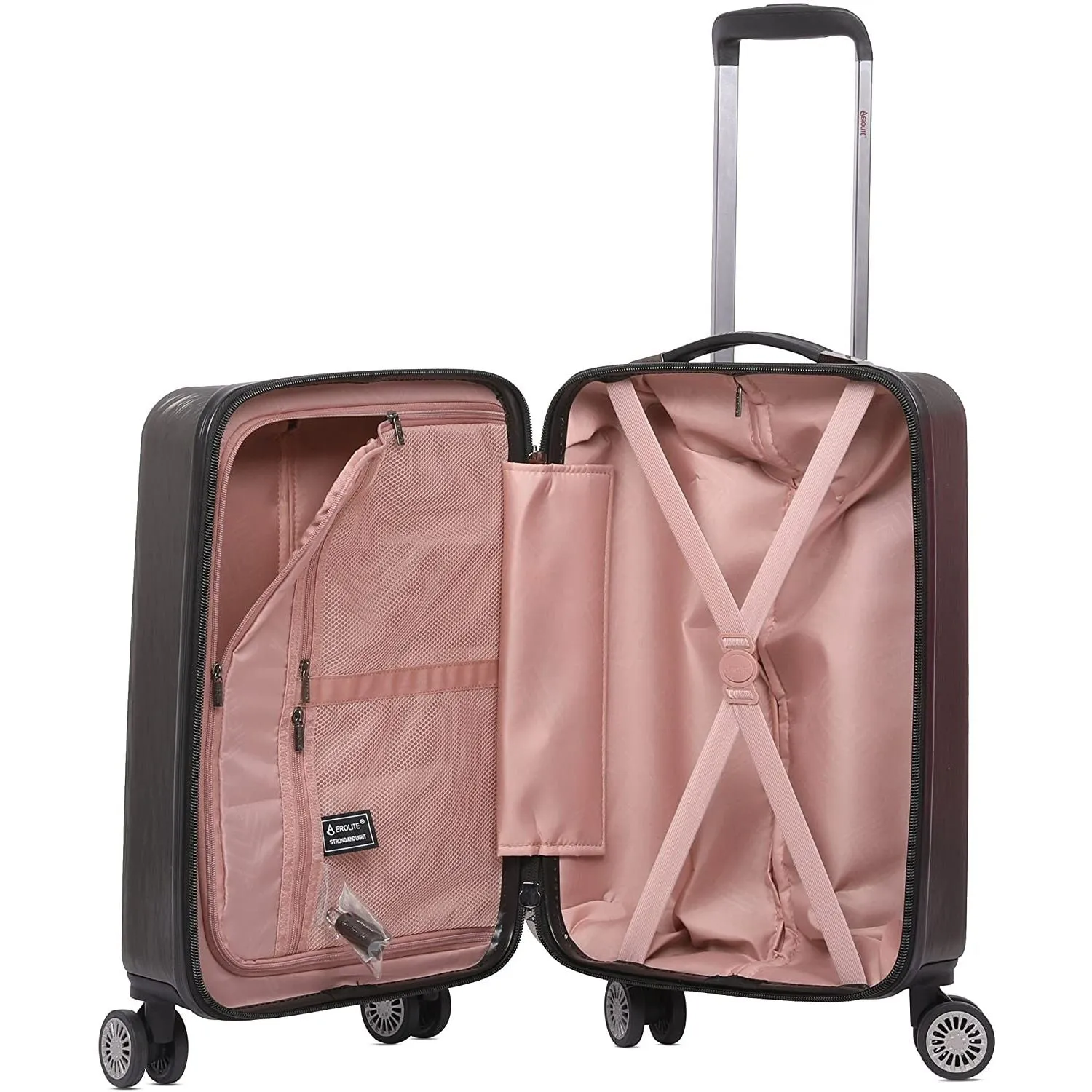 Aerolite Lightweight ABS Hard Shell 8 Wheel Complete Luggage Set (Cabin 21"   Medium 25"   Large 29"), Approved for Ryanair, easyJet, British Airways, Virgin Atlantic, Flybe and Many More