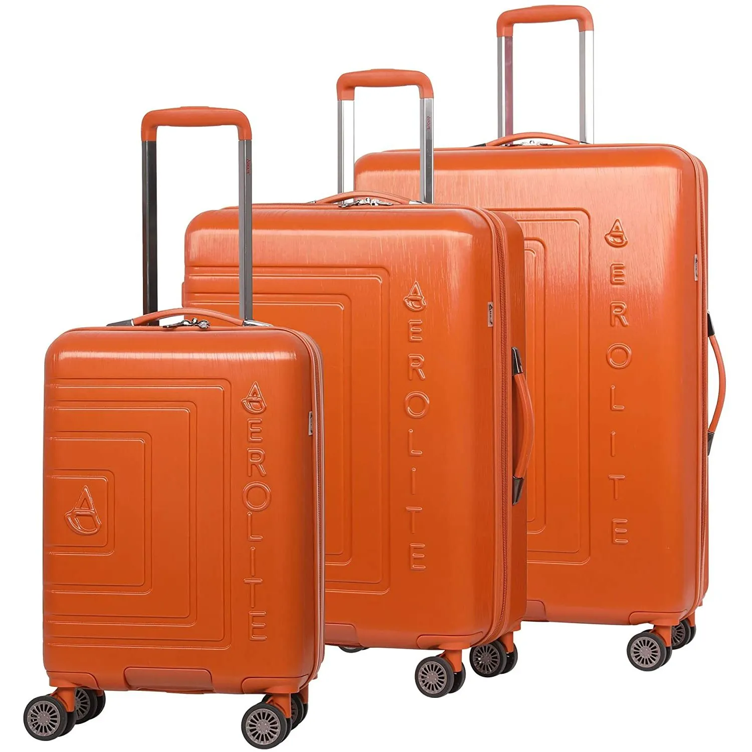 Aerolite Lightweight ABS Hard Shell 8 Wheel Complete Luggage Set (Cabin 21"   Medium 25"   Large 29"), Approved for Ryanair, easyJet, British Airways, Virgin Atlantic, Flybe and Many More