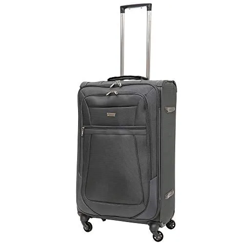 Aerolite Reinforced Super Strong and Light 4 Wheel Lightweight Cabin & Hold Check in Luggage Suitcase, Double-Tube Retractable Trolley Handle, 10 Year Guarantee