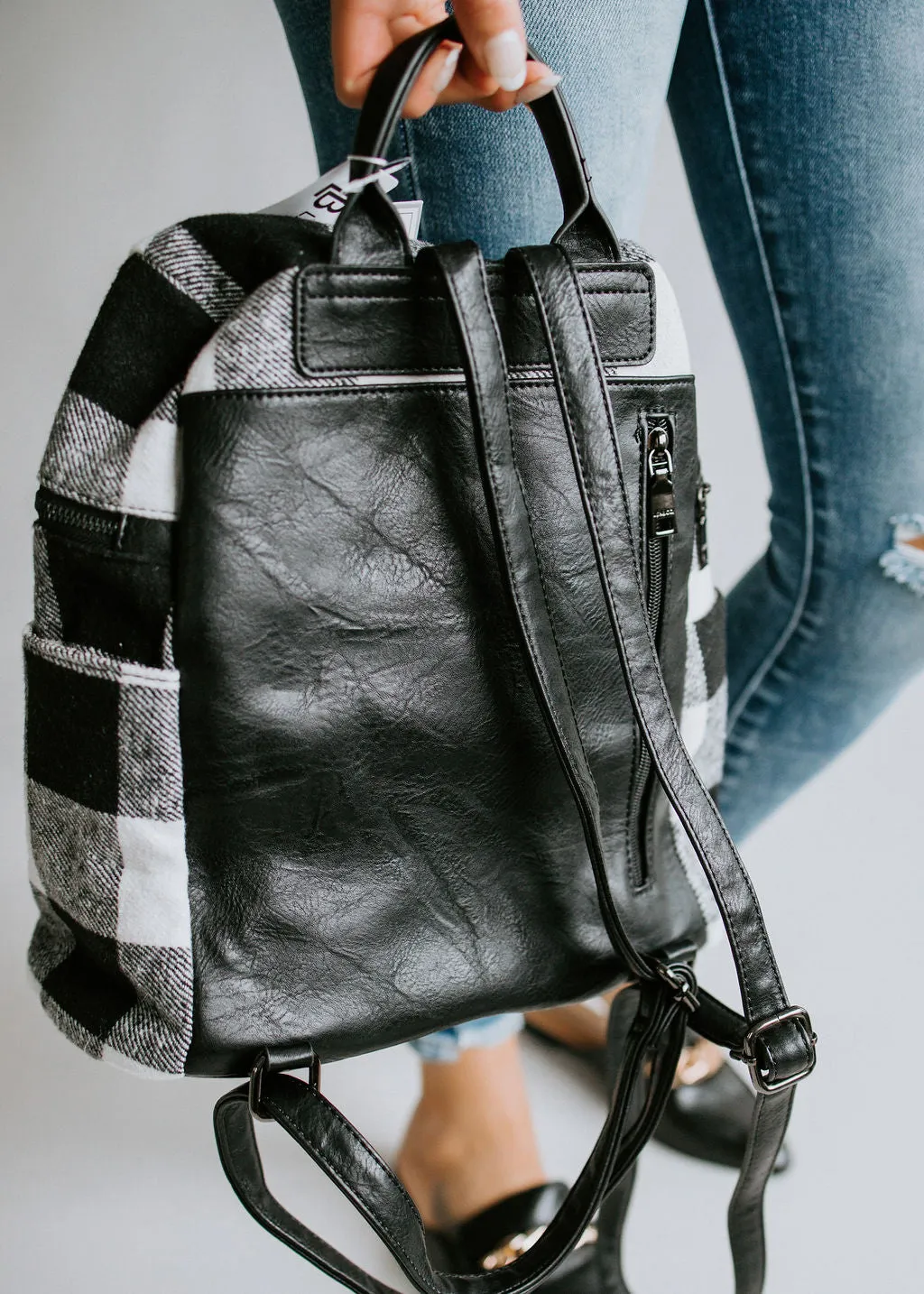 Andi Buffalo Check Plaid Backpack