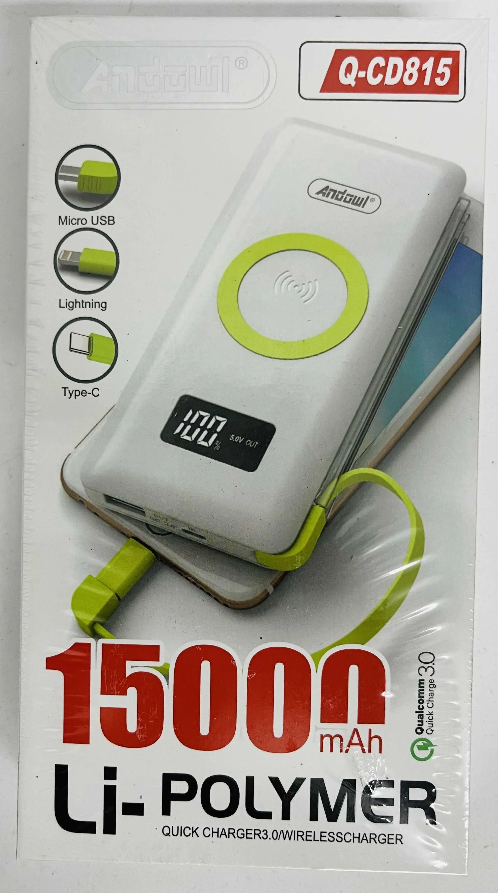 Andowl Wireless Powerbank 15000MAH QCD815