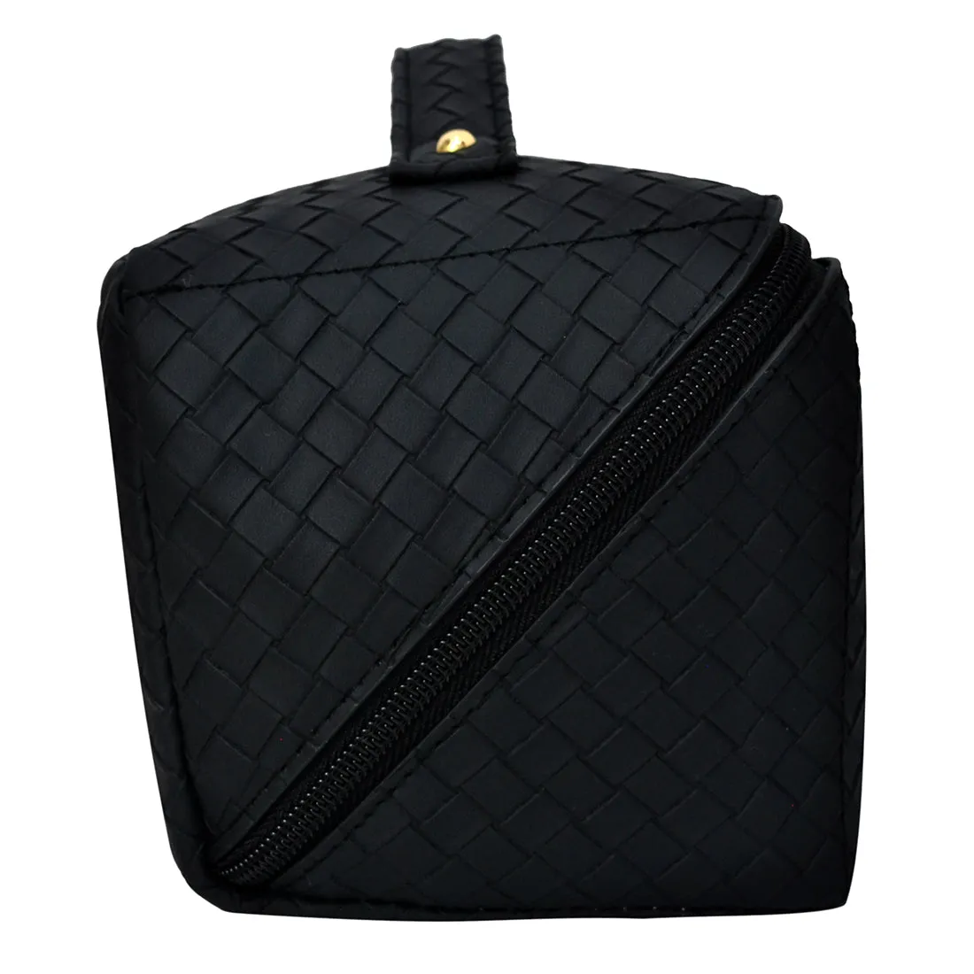 Basket Weave Black NGIL Large Faux Leather Travel Toiletry