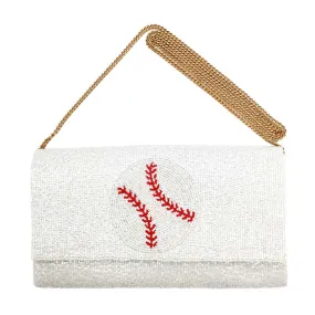 Beaded Baseball Clutch Crossbody Bag