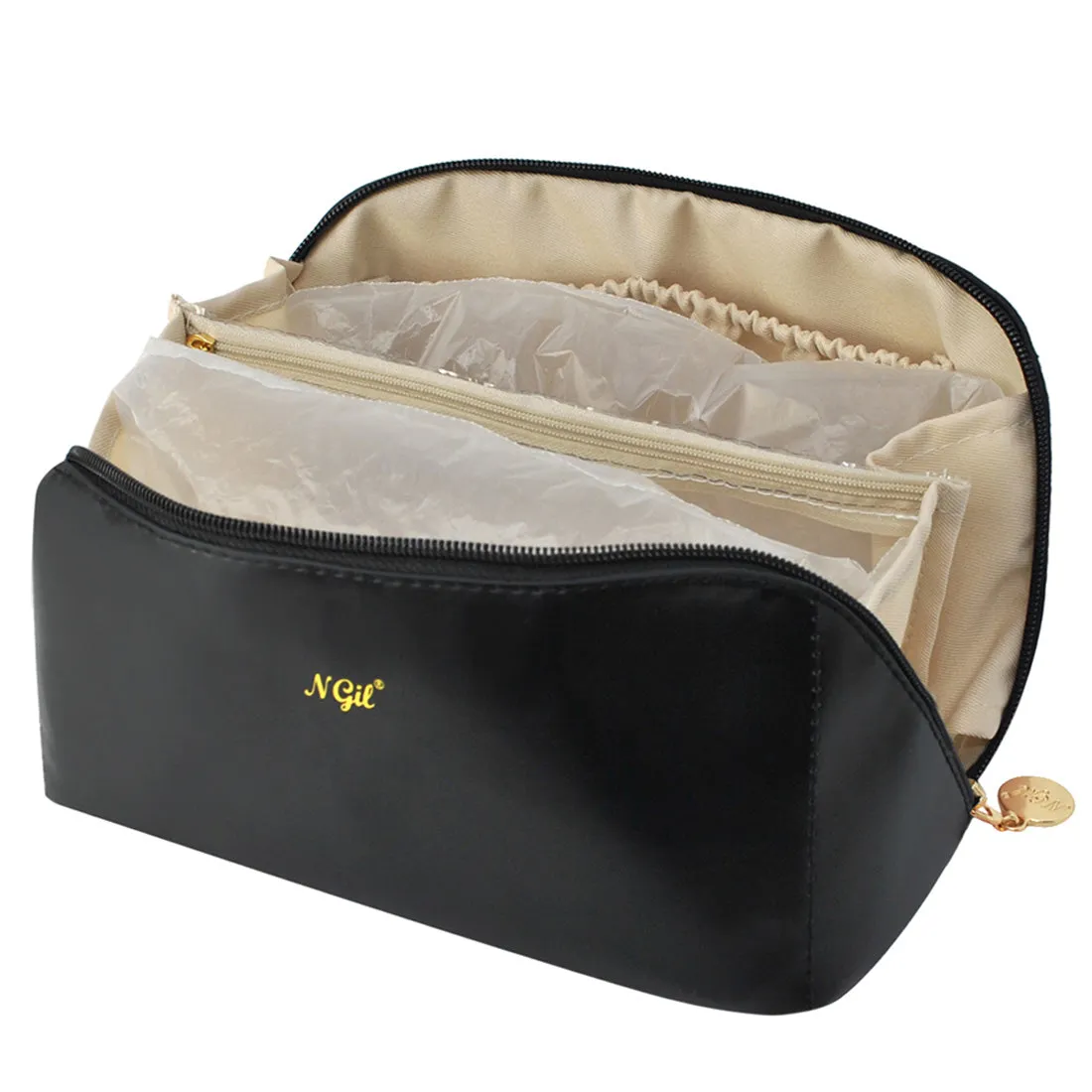 Black NGIL Medium Faux Leather Travel Toiletry