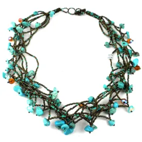 Chunky Stone Necklace Seafoam Greens Lucias Imports (J)