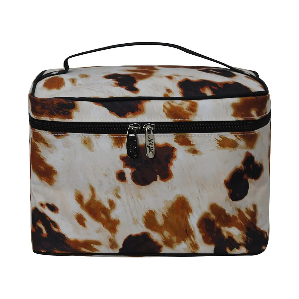 Cow Print NGIL Large Top Handle Cosmetic Case