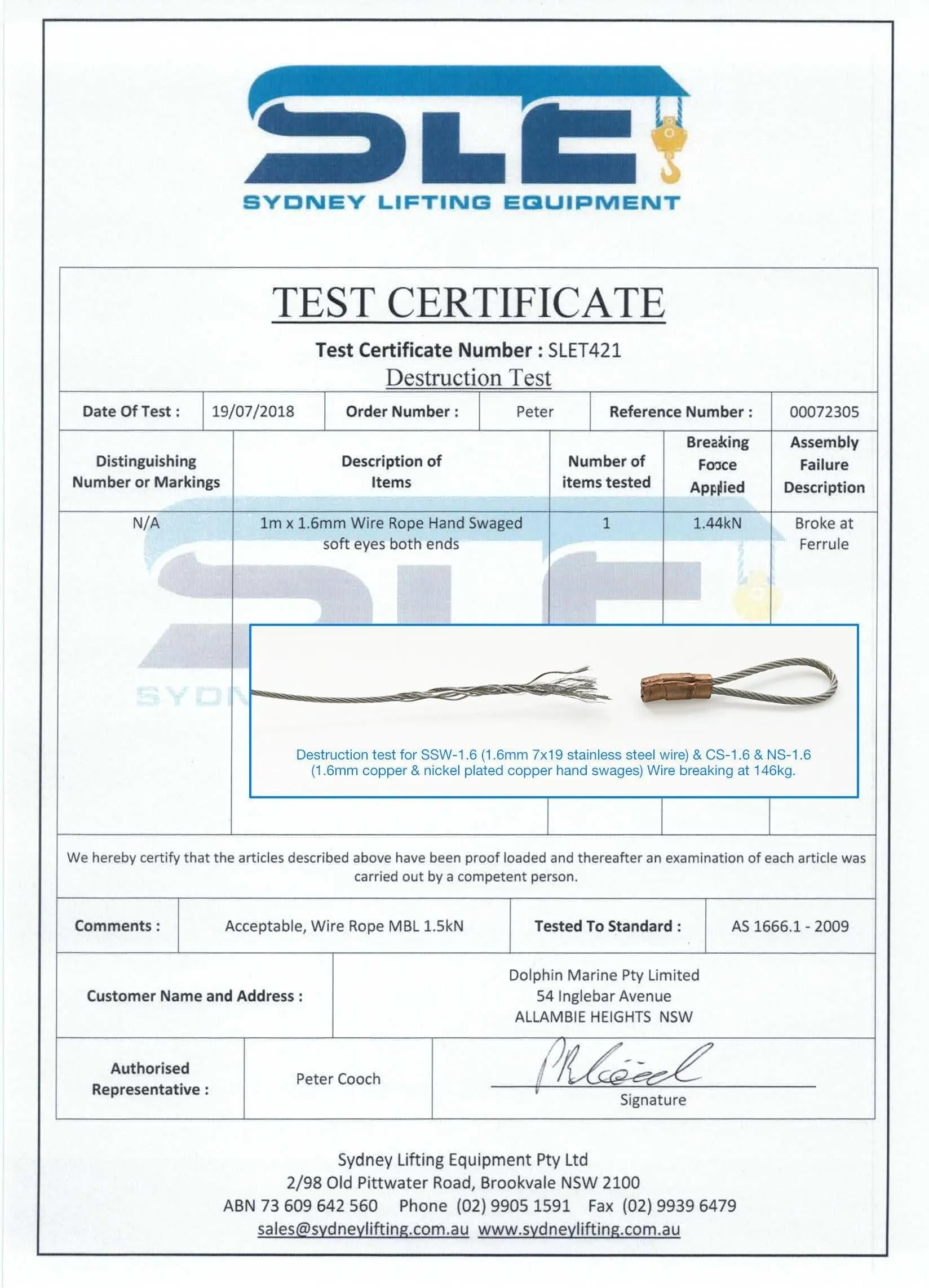 CS-1.5 (Copper swage - 1.5mm Wire rope)