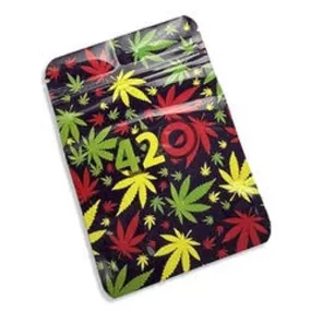 Designed Mylar Bag - 420 Leaves - 9cm x 12.5cm - Pack of 50