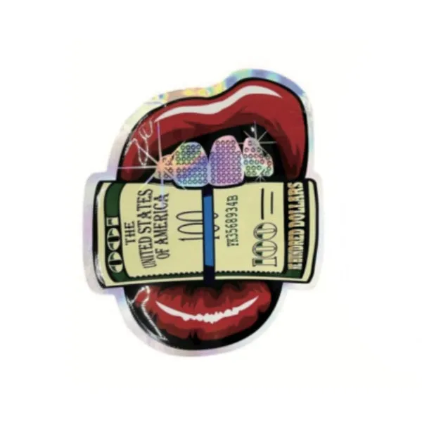 Dollar Mouth - Custom Shape Mylar Bags - 10cm x 12cm - Pack of 50