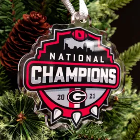 Georgia Bulldogs - 2021 National Champions Shield Ornament & Bag Tag