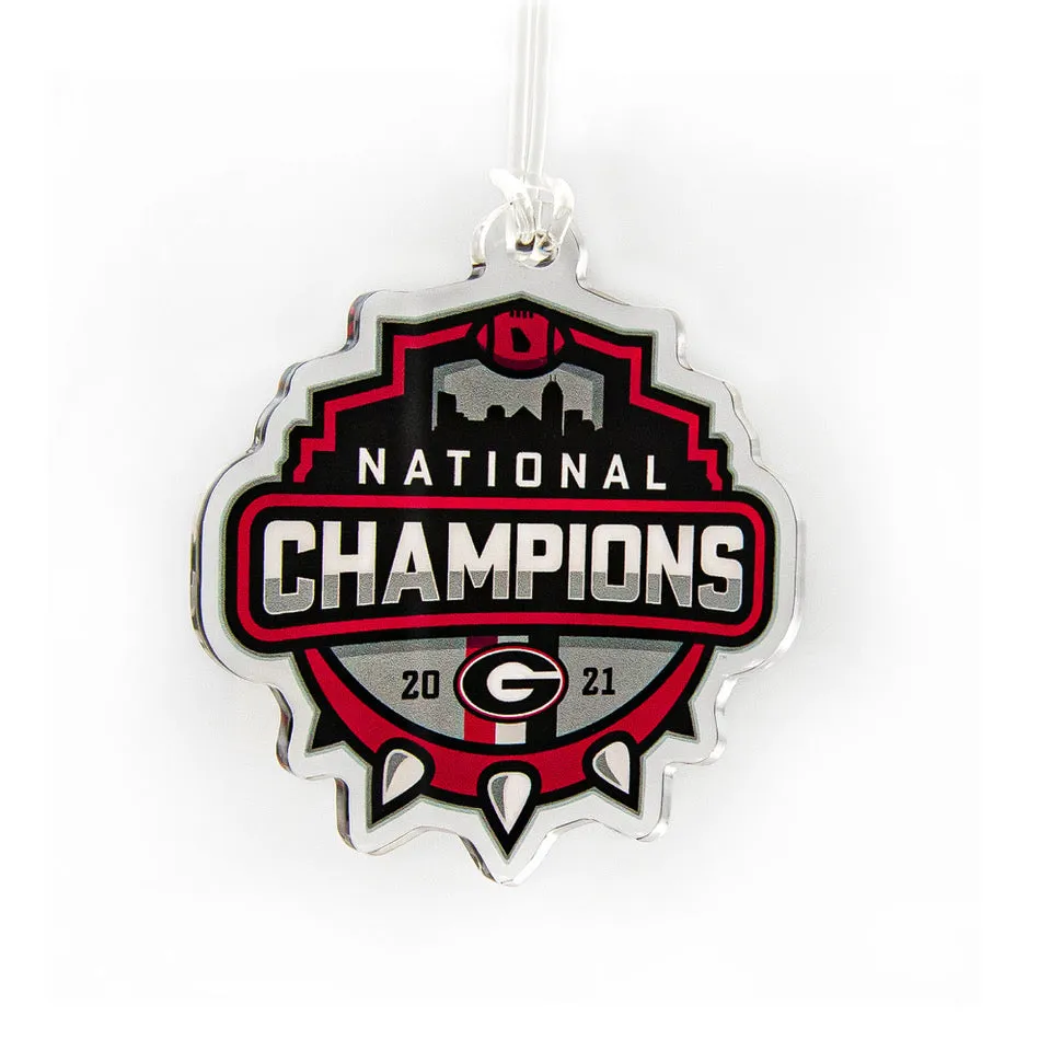 Georgia Bulldogs - 2021 National Champions Shield Ornament & Bag Tag