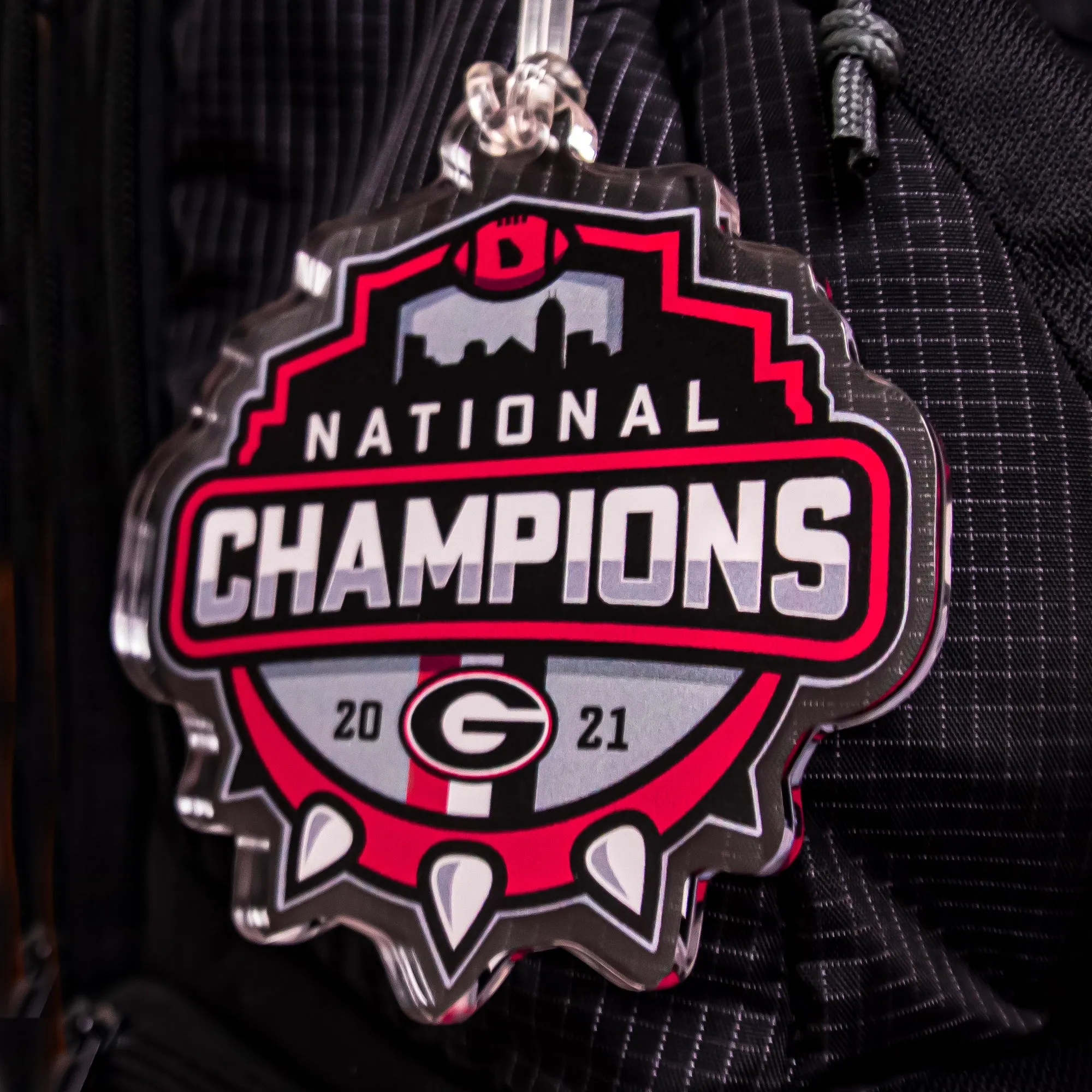 Georgia Bulldogs - 2021 National Champions Shield Ornament & Bag Tag