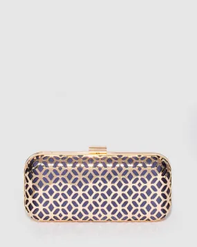 Gold Alana Metal Clutch Bag