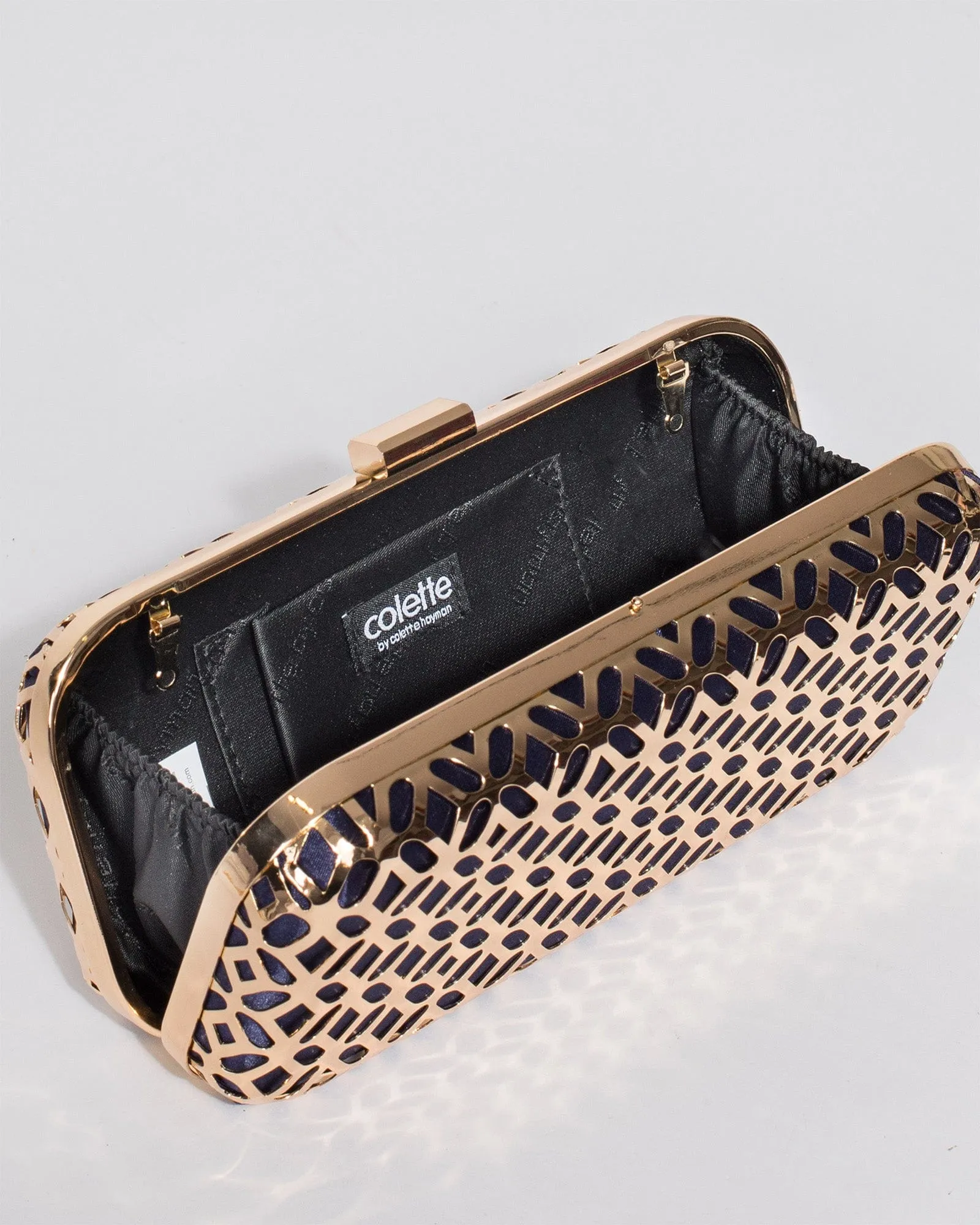 Gold Alana Metal Clutch Bag