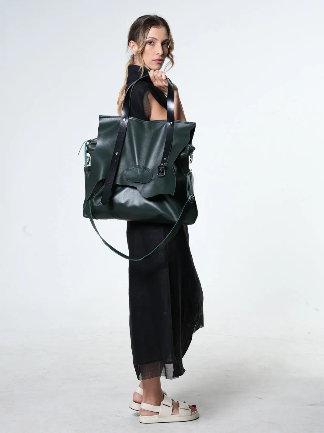 Green Leather Shoulder Bag