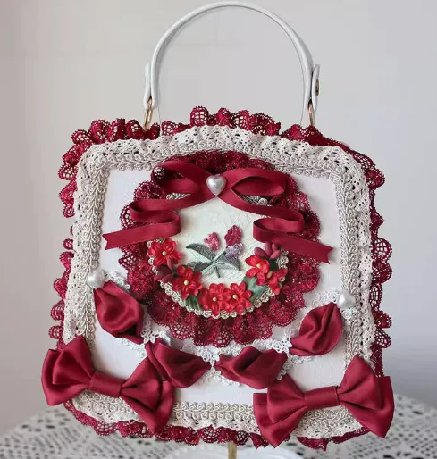 Handmade Rococo Style Bow Tie Hand Bag