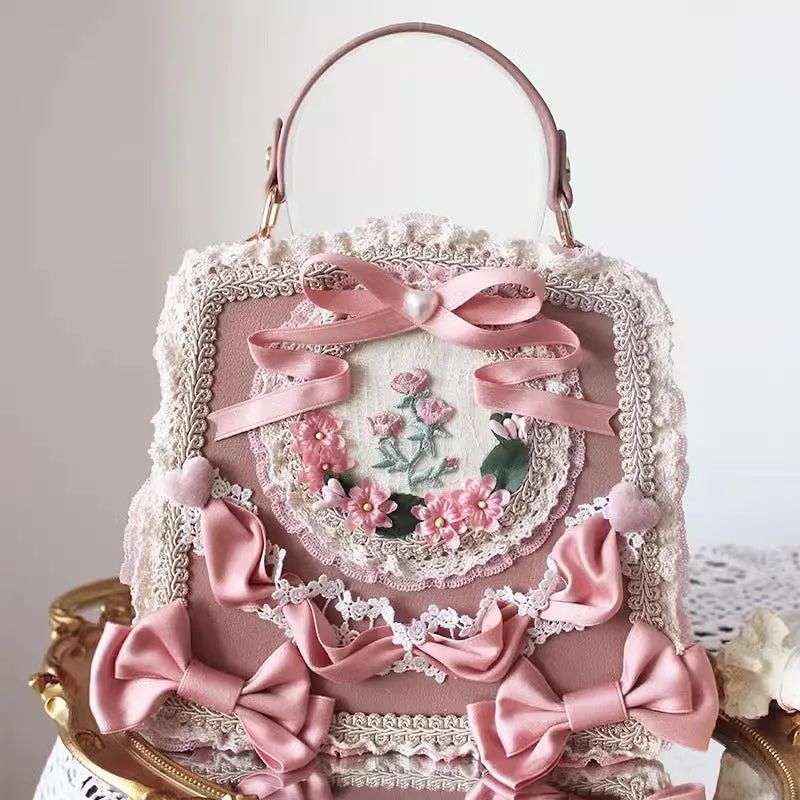 Handmade Rococo Style Bow Tie Hand Bag