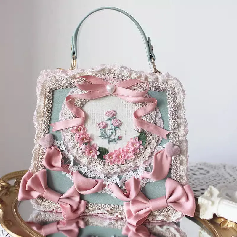 Handmade Rococo Style Bow Tie Hand Bag