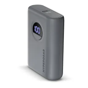 Hypercel 10,000mAh | Power Pack Pro Fast Charge Power Bank with 20W USB-C PD PPS and Digital Display 15842 Grey