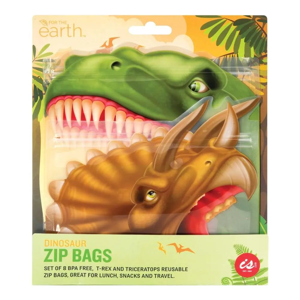 IS Gift Reusable Zip Lock Bags (Set of 8) - Dinosaurs