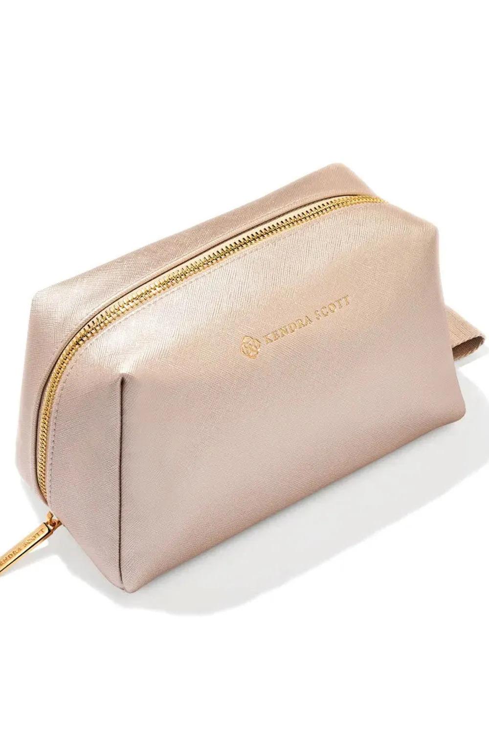 Kendra Scott: Large Cosmetic Zip Case - Champagne