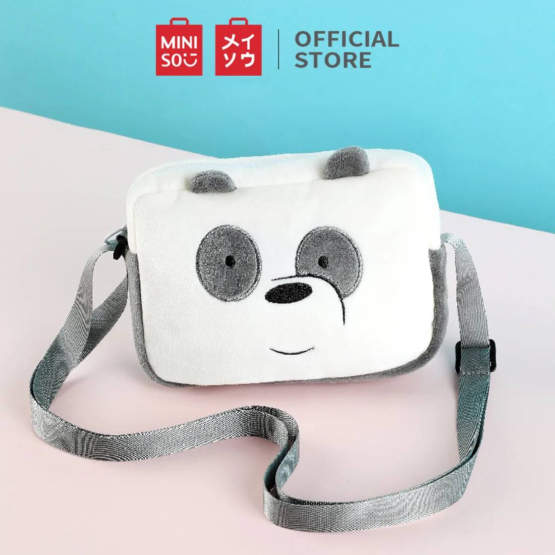 MINISO x We Bare Bears - Crossbody Plush Rectangle Messenger Bag