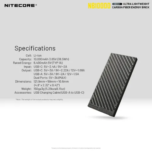 NB10000 Gen 2 Power Bank by Nitecore