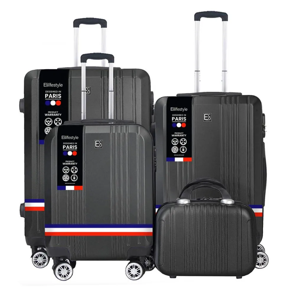 Paris Premium Hardshell Luggage Set with Spinner Wheels, TSA Lock & Weight Scale