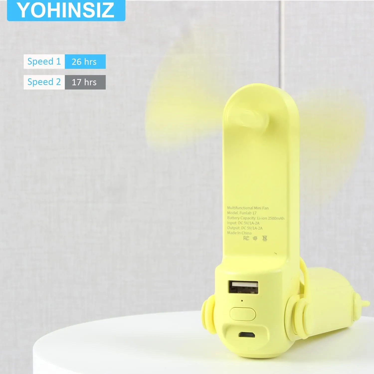 Personal Handheld Mini Fan With Power Bank And Flashlight