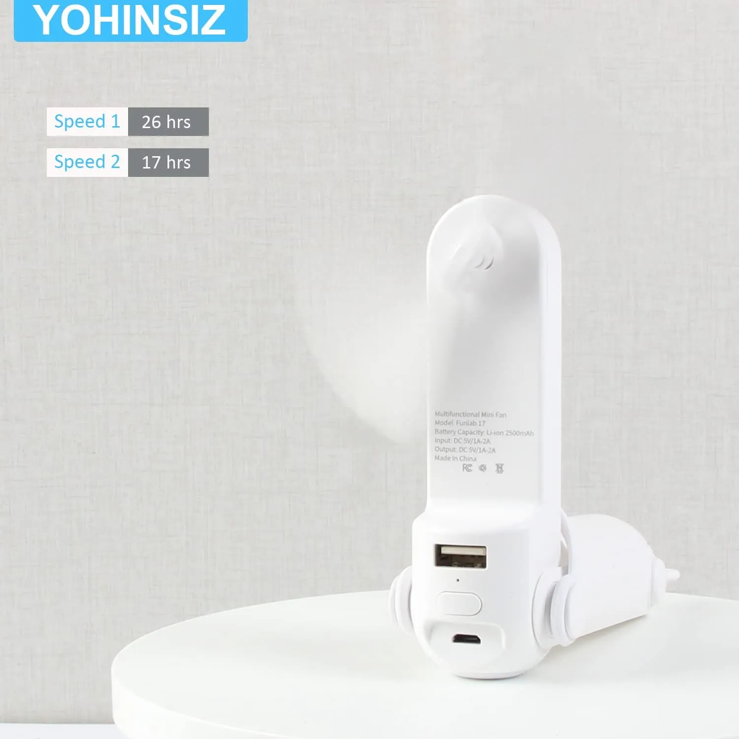 Personal Handheld Mini Fan With Power Bank And Flashlight