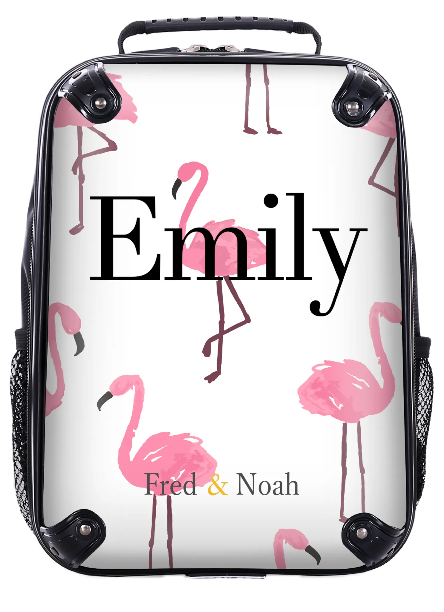 Personalised Flamingo print Suitcase