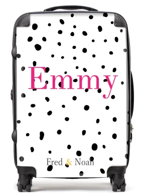 Personalised Mono Polka dot Suitcase