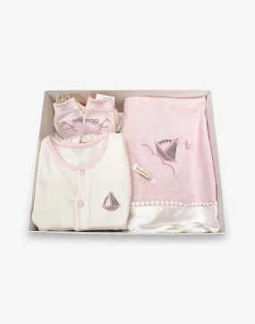 Sail Boat Bundle (Pack of 3 - Mitts, Romper, Blanket)