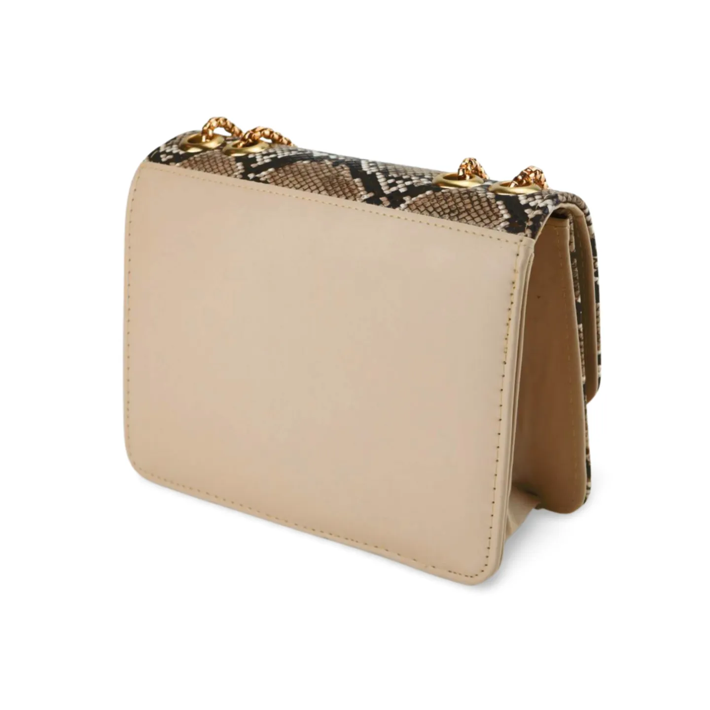 Snake Print Crossbody Purse with Gold Chain