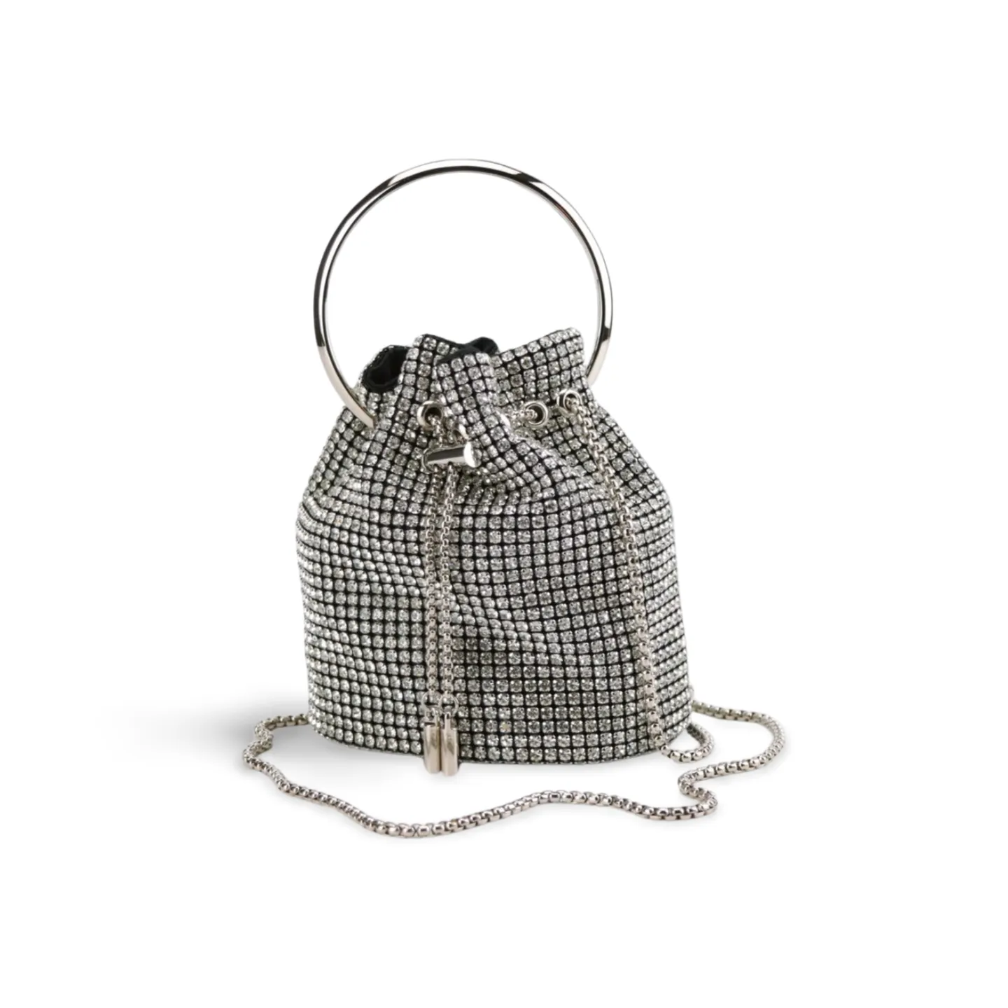 Sparkling Rhinestone Embellished Bucket Bag