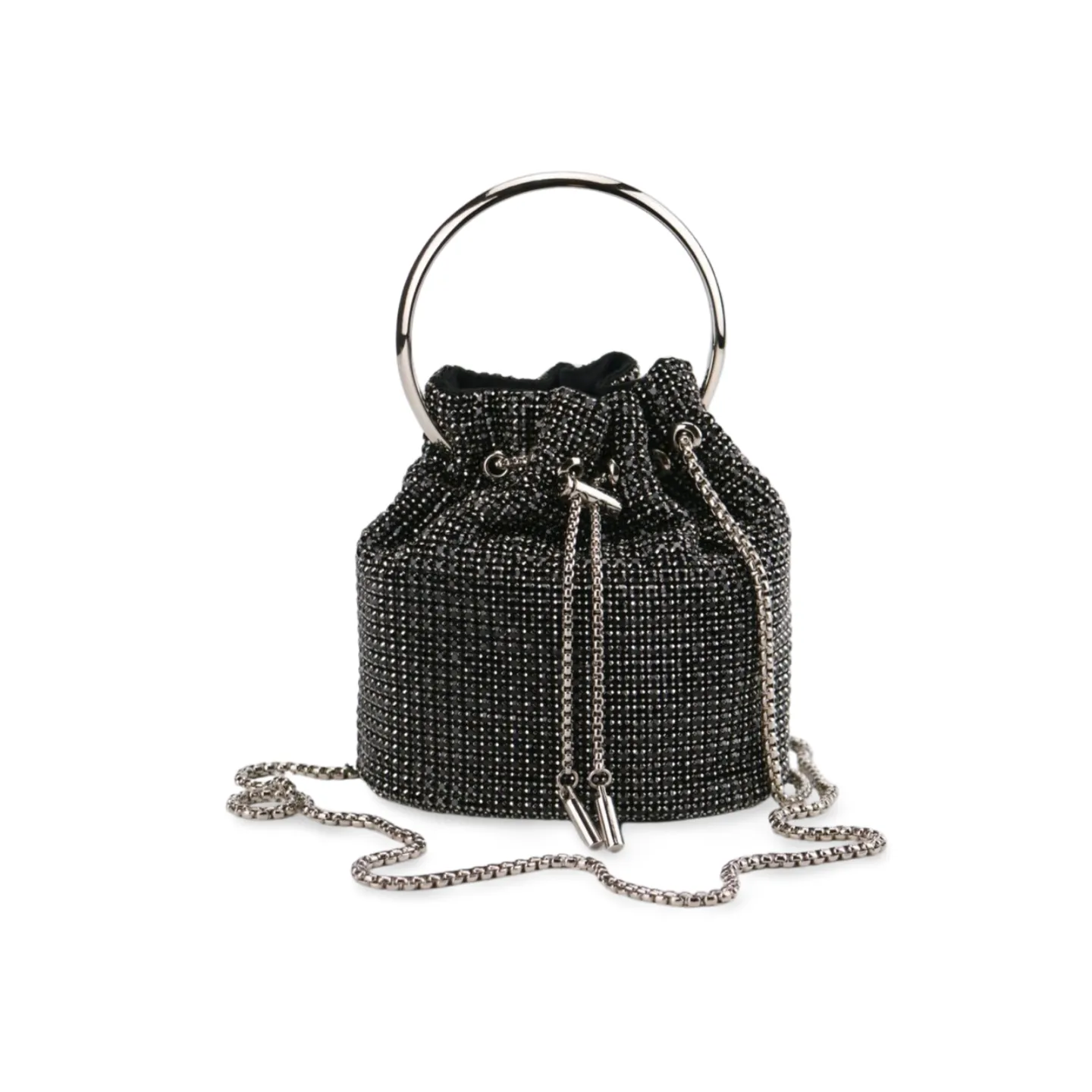 Sparkling Rhinestone Embellished Bucket Bag