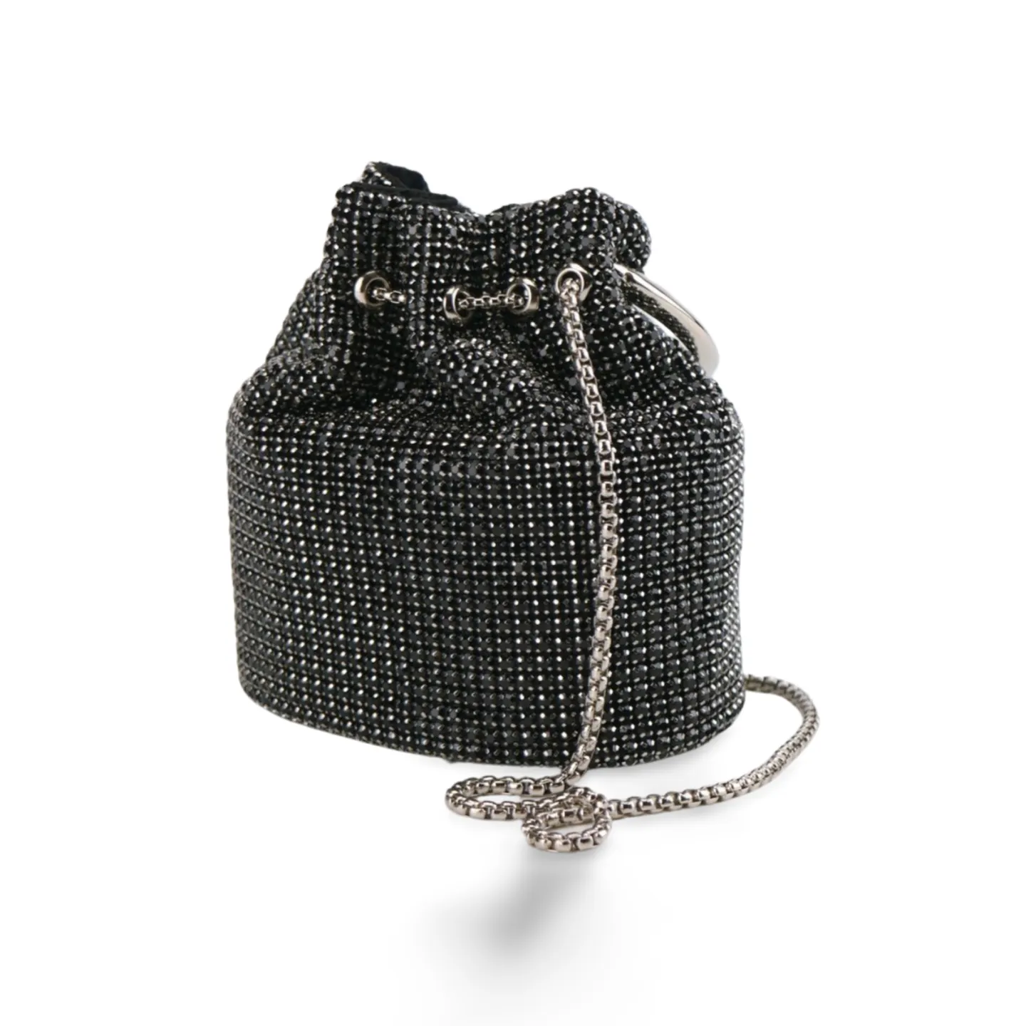 Sparkling Rhinestone Embellished Bucket Bag