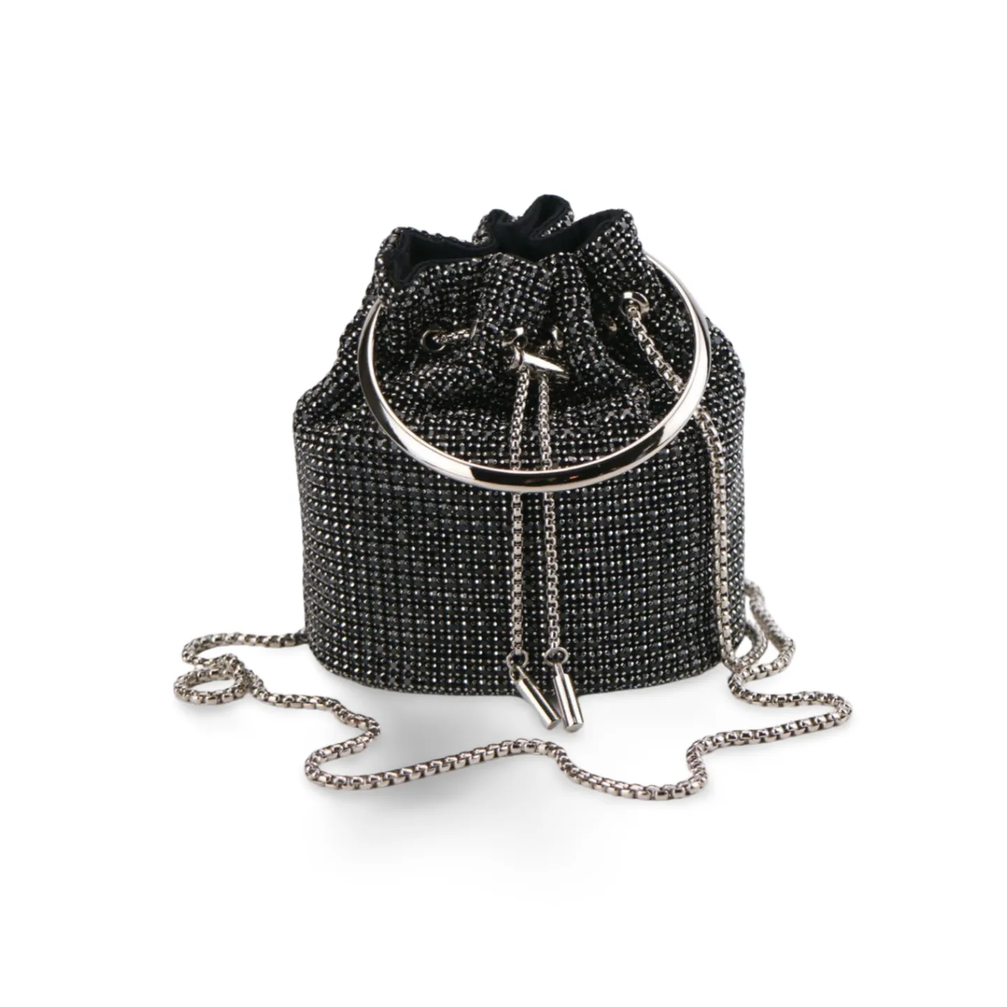 Sparkling Rhinestone Embellished Bucket Bag