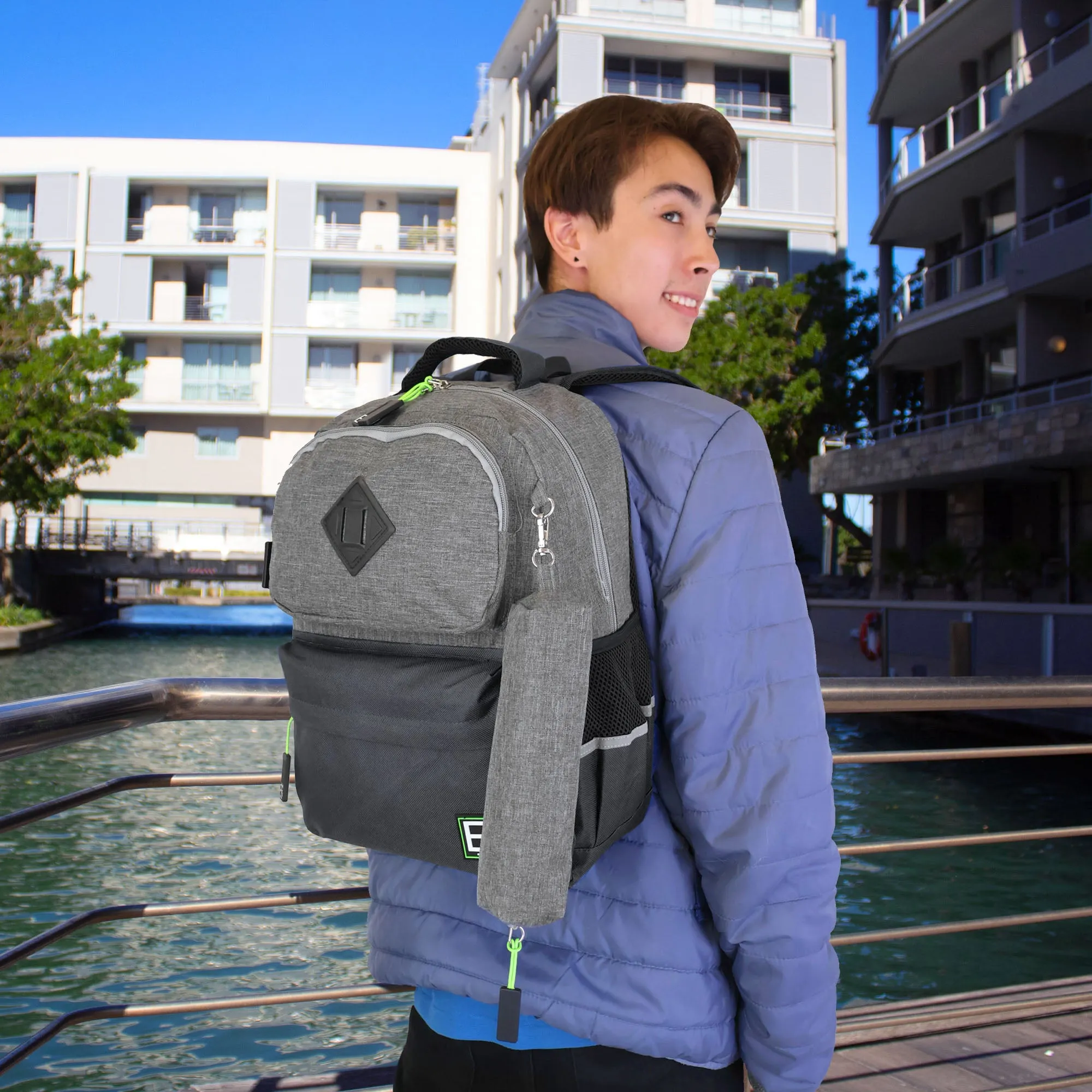 Student Backpack with Clip-on Pencil Case