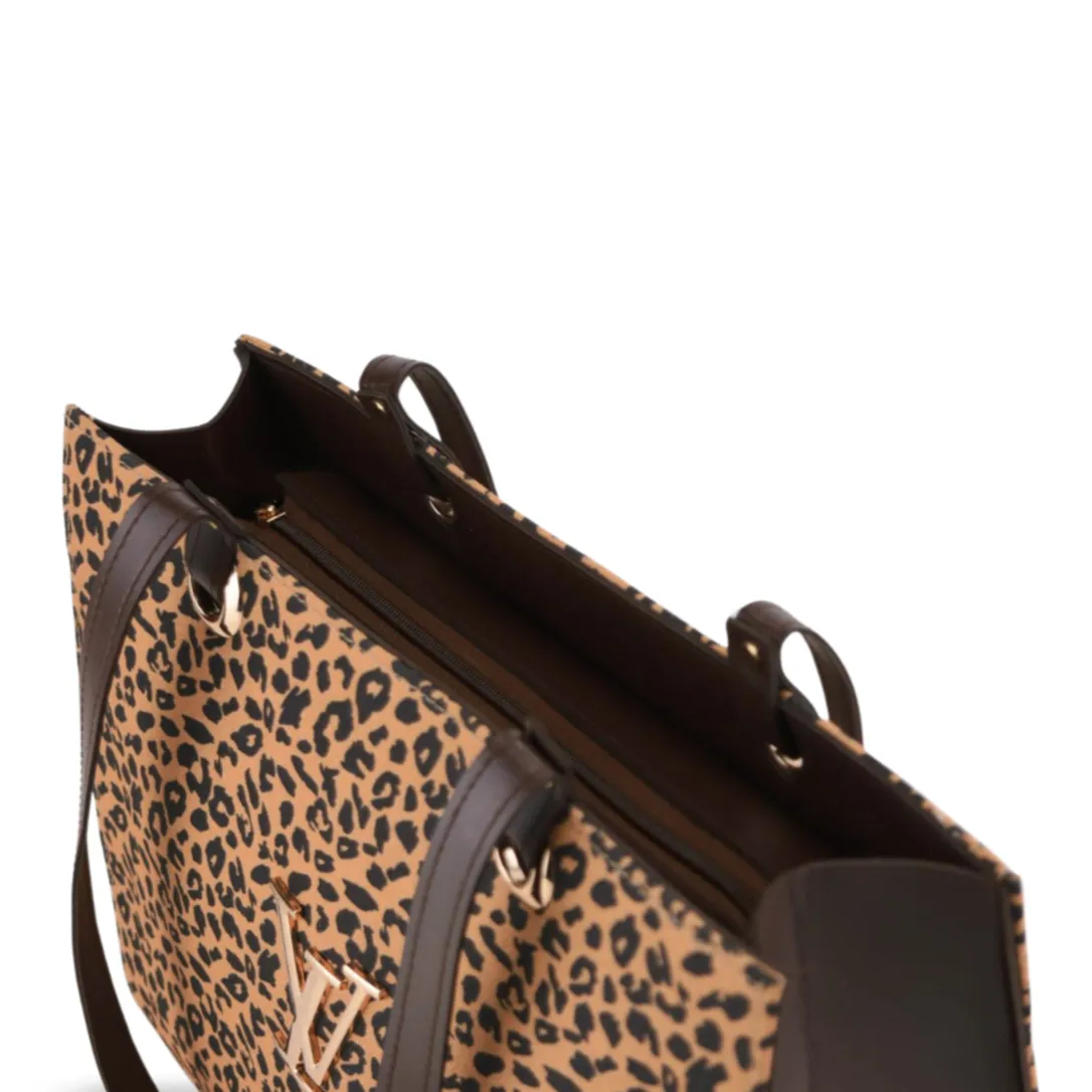 Stylish Canvas Print Leopard Tote Bag: Luxury Style for Everyday