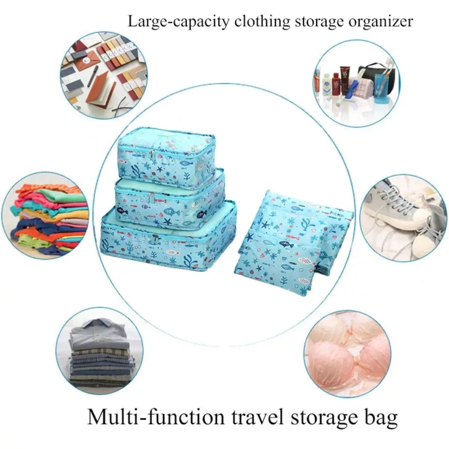 Travel Packing Pouches Kit - Set of 6