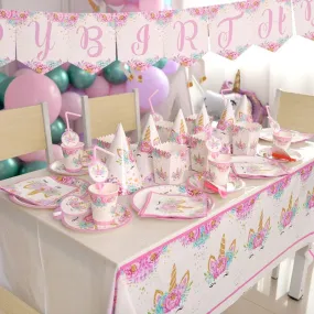 Unicorn Theme Birthday Party Supplies MEGA Package (#Type A)