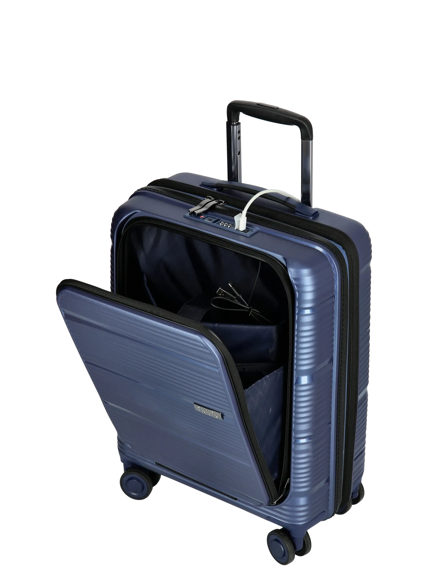 Wire KKDK Cabin Suitcase with front pocket and USB